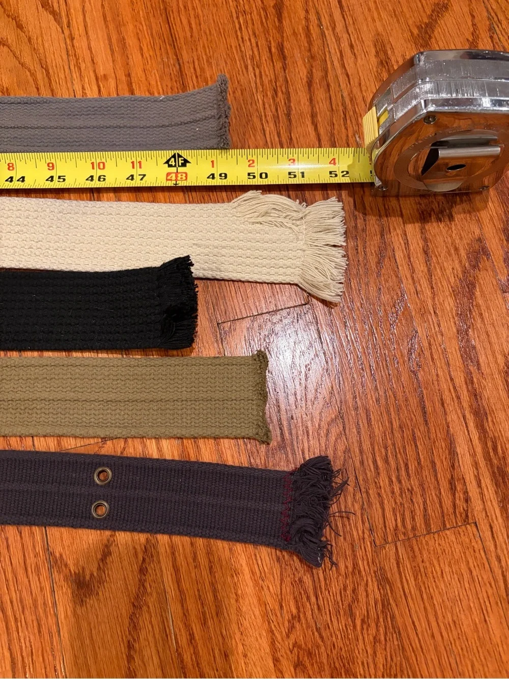 5 Canvas Men’s Webbing Belts- Black, Gray, Tan, Cream, Navy
